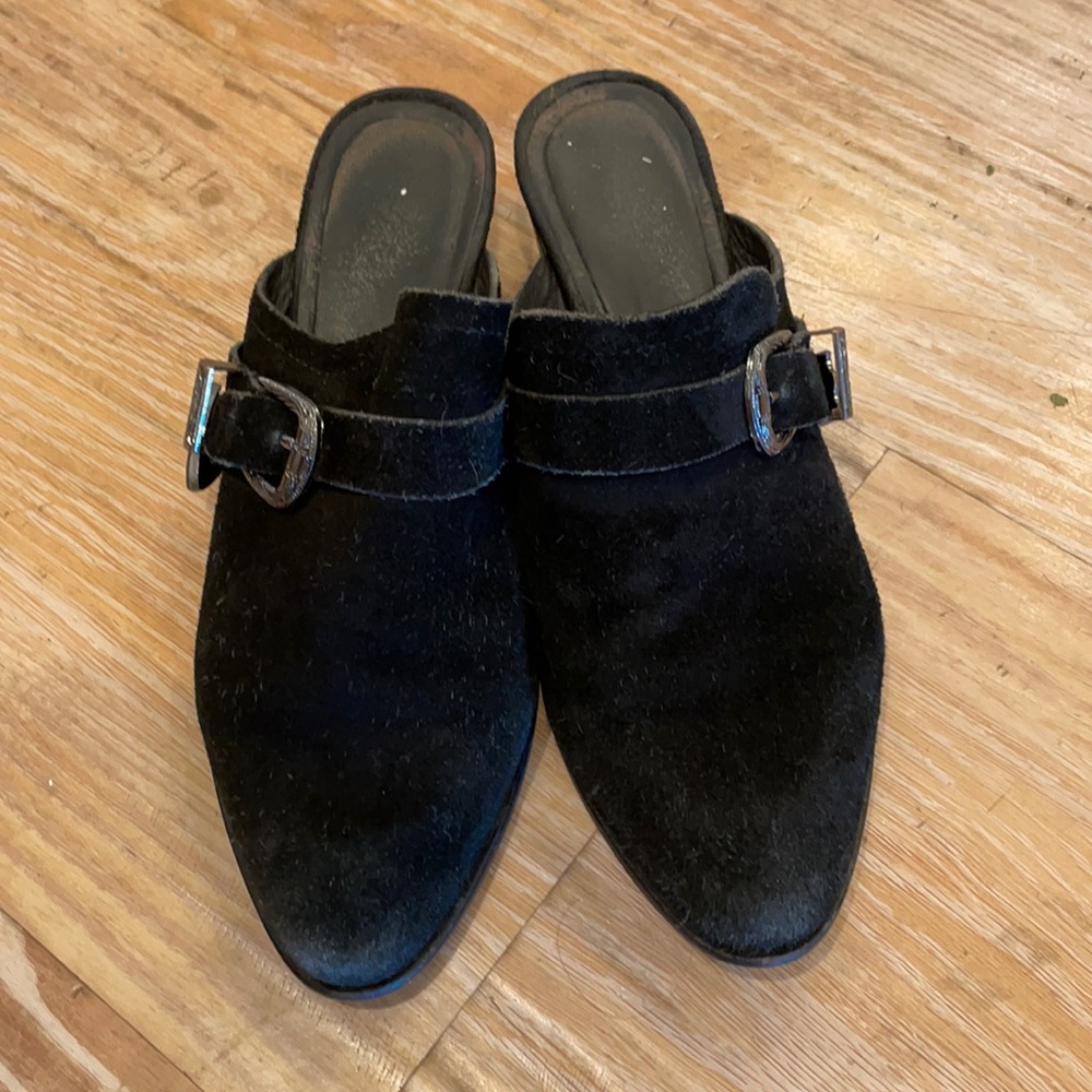 Black Leather Mule